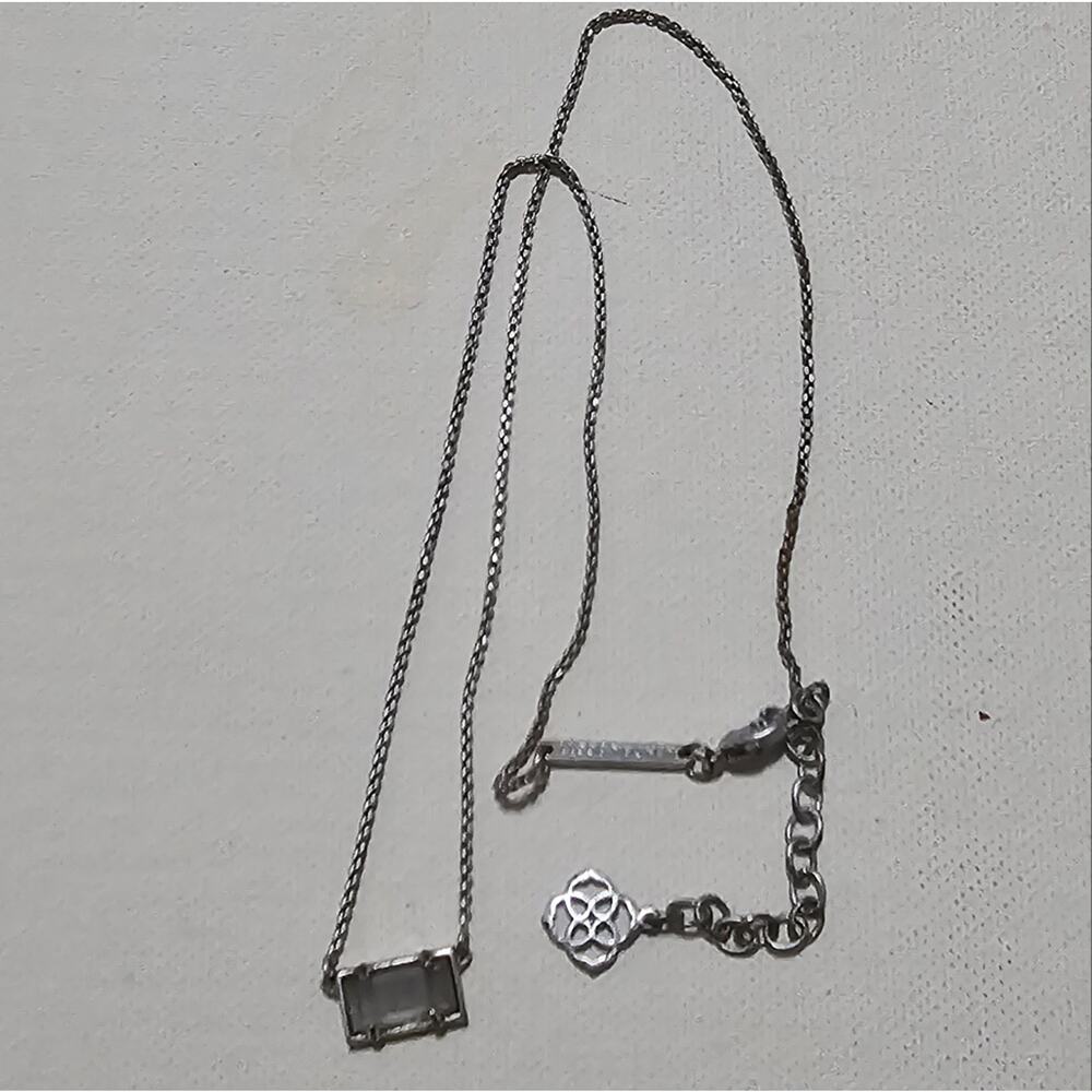 Kendra Scott Silver and Slate Grey Cats Eye Necklace - Picture 3 of 5